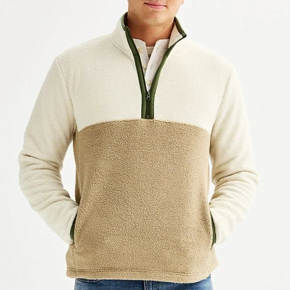 Men’s Sonoma Goods Half Zip Fleece Pullover Medium - Picture 1 of 3
